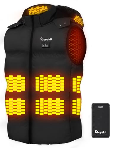 Heated Vest for Men Lightweight - Detachable Heated Hood and 7.4V 16000mAh Battery Pack, Mens Heated Vest