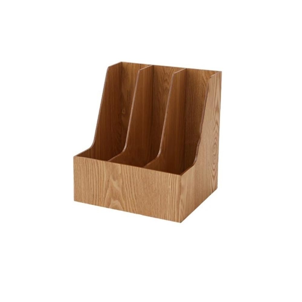 Organizer da scrivania, raccoglitore di riviste in metallo con 3 scomparti verticali, organizer per raccoglitori, organizzazione in ufficio, casa, scuola, nero (naturale)