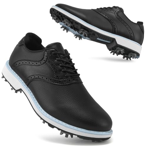 Ifrich Professionelle Golf-Sneaker für Damen, Spikes, wasserdicht, Golf-Sportschuhe, Damen-Golf-Trainings-Sneaker mit Spikes, Schwarz, 42 EU Ifrich Professionelle Golf-Sneaker für Damen, Spikes, wasserdicht, Golf-Sportschuhe, Damen-Golf-Trainings-Sneaker mit Spikes, Schwarz, 42 EU
