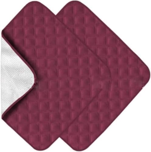 Washable Seat Pad, Absorbent Incontinence Chair Pads, Anti-Slip Reusable Incontinence Protector, Incontinence Pad 2 Pack, Waterproof Seat Protector, for Wheelchair, Sofa, Bed (Wine Red,56*53cm) Wine Red 56*53cm - Image 1 of 5