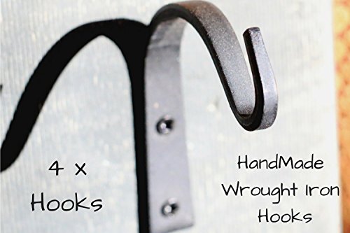 Wrought Iron Hooks Wrought Hooks Hanger Wrought Iron hooks for Lantern Wrought Iron Hooks for Coat Wrought Iron Hooks Rustic Wrought Iron Hooks for Hanging Wrought Iron Hooks Vintage 4-Hooks!