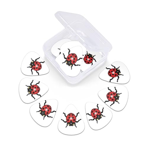 Lot de 12 médiators tendance et durables en forme de coccinelle pour ukulélé guitare électrique basse - Les Beatles, Paul McCartney, John Lennon, RIngo Starr, George Harrison Lot de 12 médiators tendance et durables en forme de coccinelle pour ukulélé guitare électrique basse – Image 7