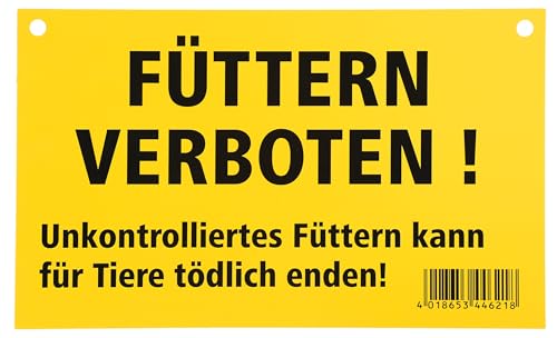 AKO Warnschild 'Füttern verboten', Weidezaun, Kunststoff, gelb, einseitig bedruckt