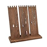 MOOCA Wooden Freestanding Necklace Easel Display Stand Necklace Holder Jewelry Display Necklace Bust Organizer Jewelry Display Stand for Necklaces, Brown Color