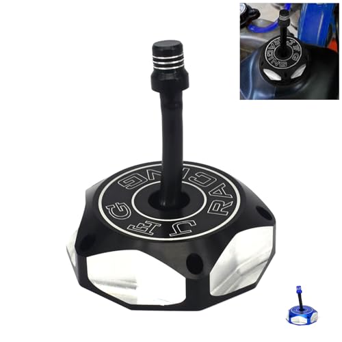 Image of JFG RACING Dirt Bike Billet Gas Fuel Tank Cap with Vent Hose for YZ85 YZ125 YZ250 04-23 /YZ250F YZ450F 04-13 /YZ125X 17-23 /YZ250X 16-23 /WR250F 03-09 11-13 /WR450F 03-09 11-15 /RMZ250 /RMZ450-Black
