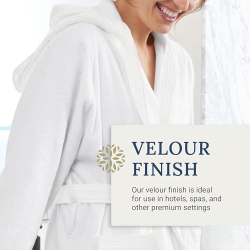 Kaufman Velour Kimono Robes with Hood Option | Personalized & Monogramed | Unisex 100% Cotton Spa Bathrobes for Men & Women4