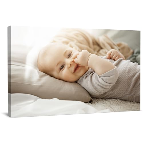 TreeDeal Custom Canvas Prints with Your Photos, Framed 18” x 12” Personalized Pictures Print, Customized Photo to Canvas Wall Art Ideal for Home Decor Gift Wrapping Pets Family Baby Wedding