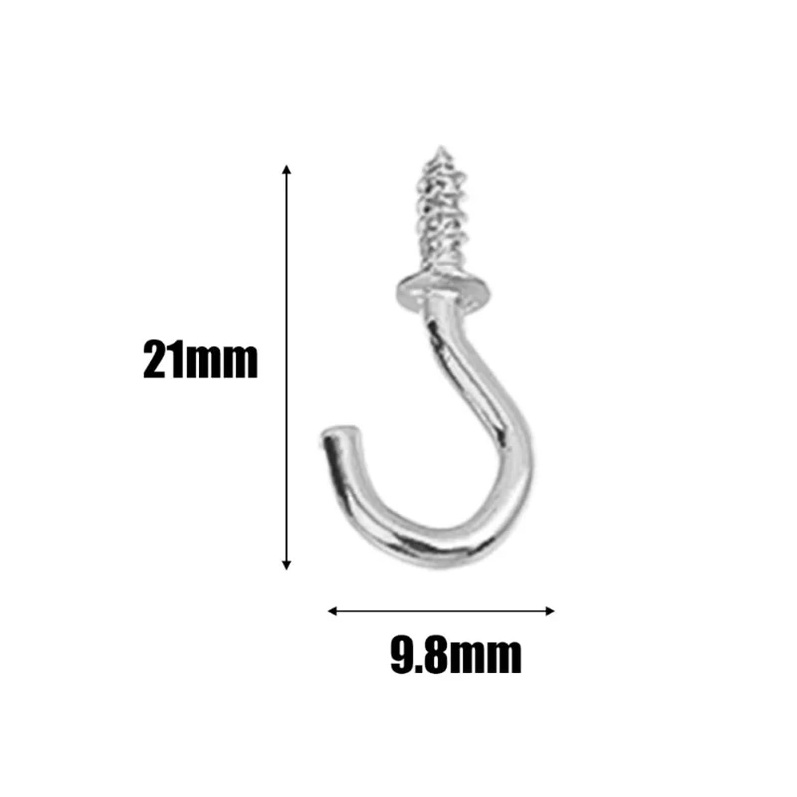 Ganchos de Techo Ganchos de rosca for techo, multifuncionales, resistentes, plástico, for montaje en pared, for colgar plantas, 50/100/200/500 unidades(Silver,500PCS)