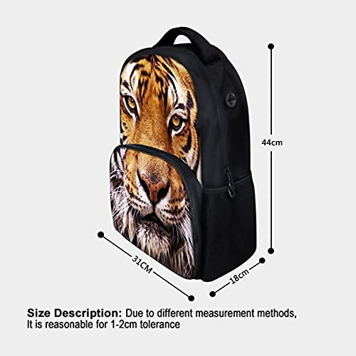 Tiger Animal School Bag For Man/Kid/Girl/Woman 3D Printing Student Backpack 17 Inch Black Cool Design Casual Daypack #TOP3