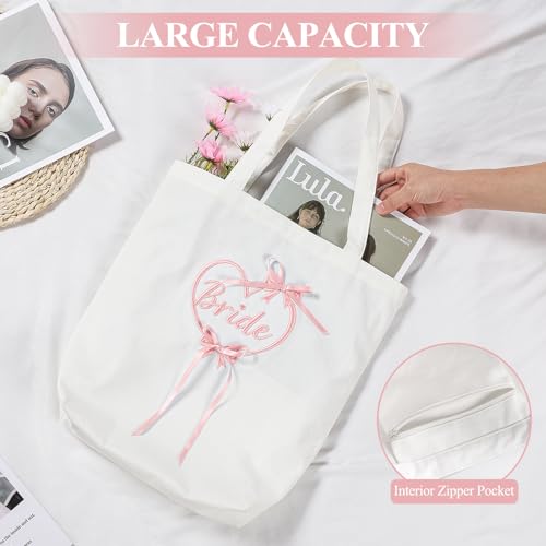 Etercycle Bride Tote Bag, Canvas Wedding Purse miniatura 6