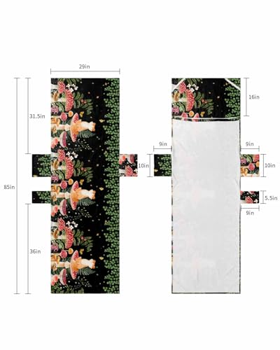 Mushroom Beach Lounge Chair Towel Cover, Soft Chaise Lounge Towel with Side Pockets Patio Pool Chairs Cover for Beach/Pool Sunbathing 29x85 Spring Summer Botanical Eucalyptus Leaves Black