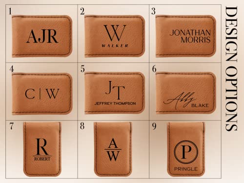 Personalized Engraved Money Clip with Magnetic Closure, Custom Engraved Minimalist Leather Money Clip For Him2