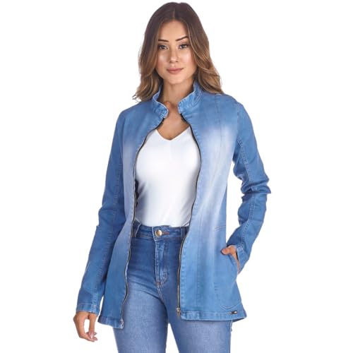 Jaqueta Jeans HNO Jeans Blazer Gola Padre Azul