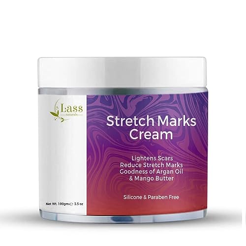 Image of Lass Natural Stretch Mark Removal Cream For Women, Stretch Mark Cream For Pregnancy, Stretch Mark Cream During Pregnancy, Stretch Mark Removal Ceam After Pregnancy - 100g