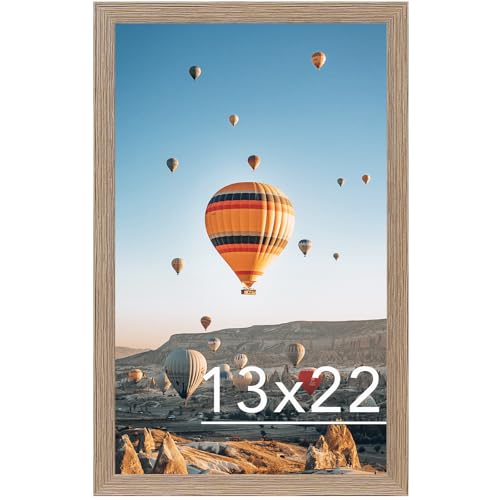 Image of JCJMY 13x22 Picture Frame Rustic Brown for Poster Photo Picture, Horizontal and Vertical Formats for Wall Hanging, 13 x 22 Wall Gallery Poster Photo Frame for 13 by 22 Photos Posters, Rustic Brown