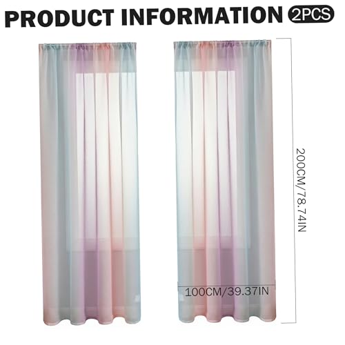 Rideau chambre d'enfant dégradé violet vert pour illuminer le salon