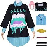 HSJZBQSM Watase Jichu - Disfraz de falda para cosplay, fiesta de Halloween, medusas no pueden nadar en la noche, disfraz de cosplay (traje + peluca, M)