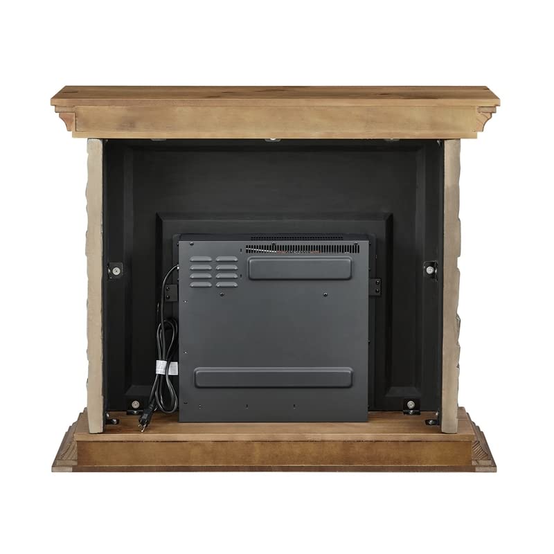 LIVILAND 40 in. Magnesium Oxide Freestanding Electric Fireplace in Tan