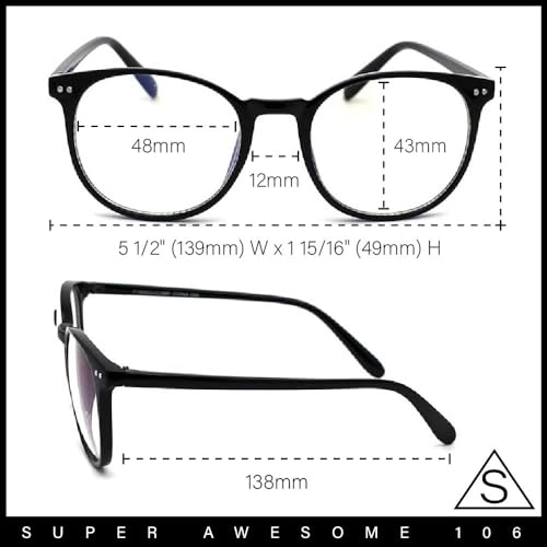 Image of SA106 Round Keyhole Blue Light Blocking Computer Vision Protection Eye Glasses