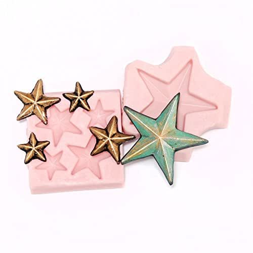 Set of Two Primitive Star Silicone Molds Food Safe Fondant, Chocolate, Candy, Resin