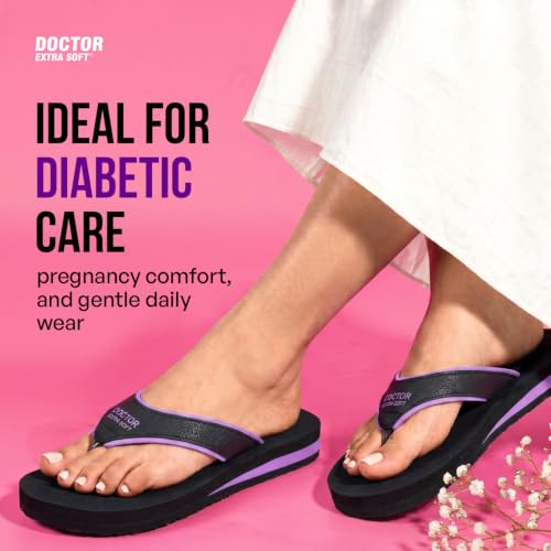 Image of DOCTOR EXTRA SOFT Care Diabetic Orthopedic Pregnancy Flat Super Comfort Dr Flipflops and House Slippers For Women's and Girl's