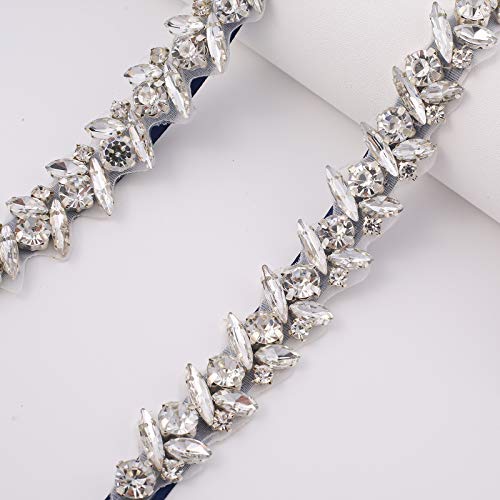 Crystal Bridal Sash,Thin Wedding Belt with Pearls Rhinestones for Bridal Bridesmaid Gowns3