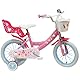 Kubbinga Unisex Kinder Disney Mädchenfahrrad von 4 bis 6 Jahren Größe 16 Zoll Prinzessinnen mit seitlichen Stabilisatoren, Prinzessin, mit Seitenstabilisatoren, Rosa, pollici