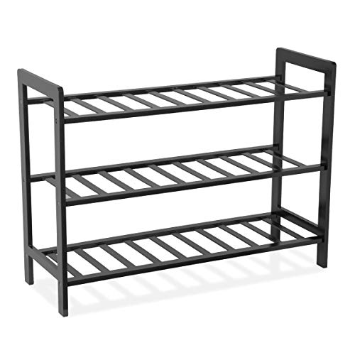 diMio Bambus Schuhregal mit 3 Ebenen (Grau)