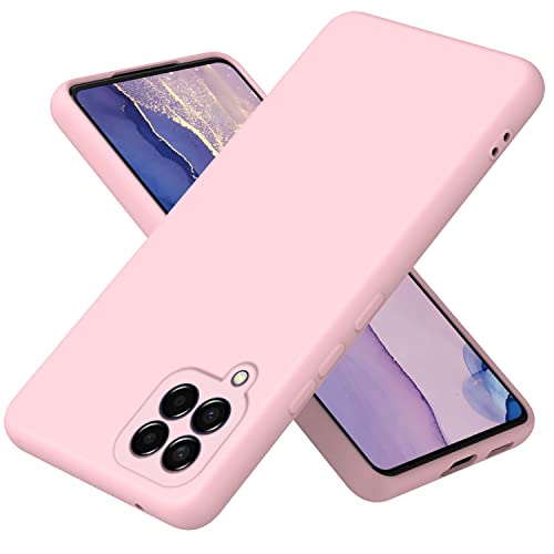 Liquido Custodia Cover per Samsung Galaxy M33 5G Premium Case Antiurto con Fodera Protezione a Doppio Strato Caso - rosa silicone microfibra