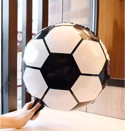 Image of Rozi Decoration Football Theme Birthday Decoration Kit for Boys - 56 Pcs Blue & White Football Balloons Decoration with Happy Birthday Banner, Jersey & Star Foil Balloons for Kids Bday Party