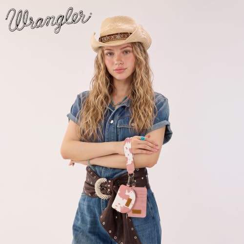 Image of Wrangler Keychain Wristlet Wallets for Women Western Dual Pouch Wristlet Credit Card Holder Wallet