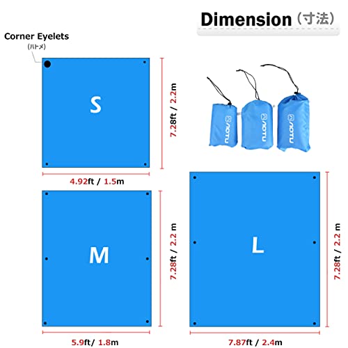 Azarxis Camping Tent Tarp Waterproof Tarpaulin Groundsheet Sunshade Awning Hammock Canopy Footprint Ground Sheet Rain Fly Shelter Blanket Mat (Army Green, S - 150 cm x 220 cm)