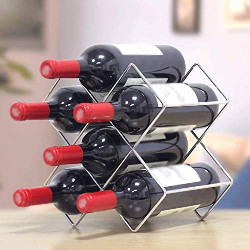 Soporte para botellas de vino metálico apilable pequeño miniatura 1