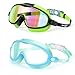 Seago Swim Goggles 2 Pack Anti-Fog Anti-UV Wide View Swimming Goggles for Kids 3-14