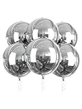 Globos metálicos para fiesta, 10 piezas esferas de globos para Navidad, Orbz plateados para decoración (22 pulgadas)