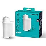 Siemens BRITA Intenza Wasserfilter TZ70033A, 3 Stück, verringert den Kalkgehalt des Wassers, passend für Kaffeevollautomaten der EQ Reihe, sowie Einbauvollautomaten
