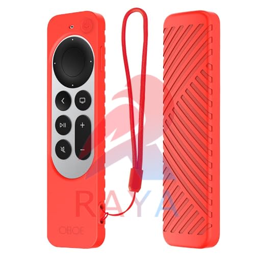 Image of RAYA Protective Silicone Case Compatible with Apple TV 4k 2nd & 3rd Gen Remote Shock Proof Anti-Slip Washable (Red)
