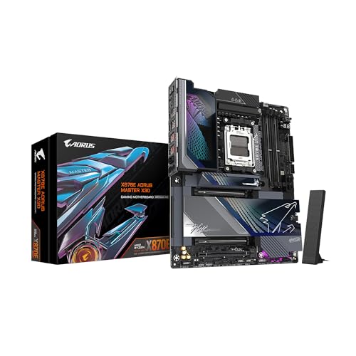 GIGABYTE X870E AORUS Master X3D AMD AM5 ATX Motherboard, Supports AMD Ryzen 9000/8000/7000 Series Processors, DDR5, 18+2+2 Total Power Phase, 5X M.2, PCIe 5.0, USB4 Type-C, WIFI7, 5-Year Warranty