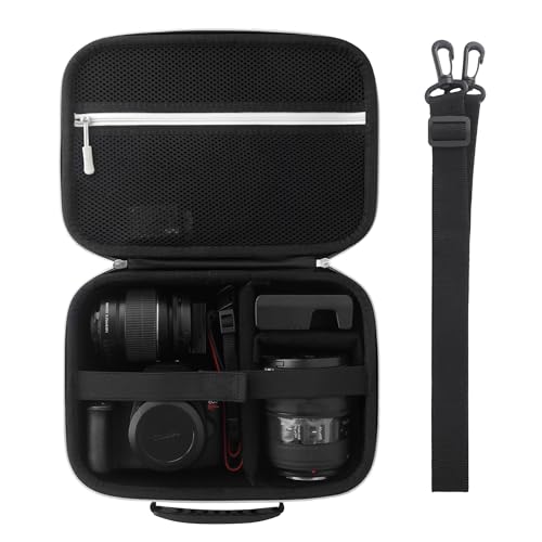 Funda para cámara DSLR compatible con Canon y otras, negra, mediana miniatura 1