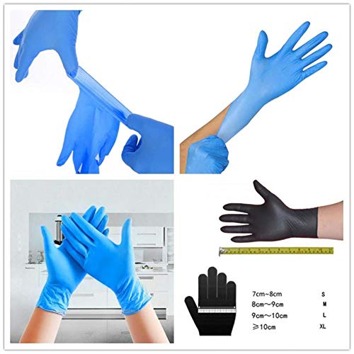 DHJFKSKH HS 100pcs Household Disposable Latex Gloves Universal Gloves For Left And Right Hand, For Household Cleaning/Food/Rubber/Garden Gloves,100 Pcs Blue,M