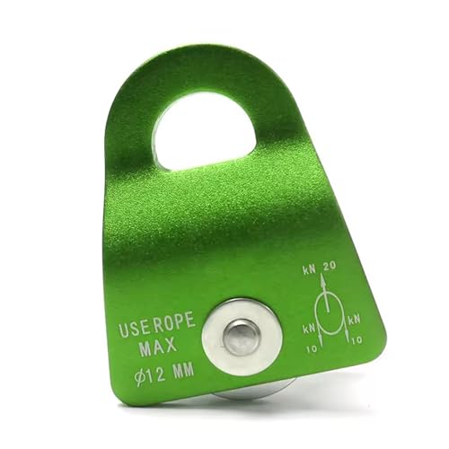 Psdndeww Polea De Rappel De Aluminio Reforzado para Operaciones De Salvamento Verticales Y Mantenimiento Industrial Polea De Seguridad En Trabajo con Soporte De Peso De 2000 Kg.