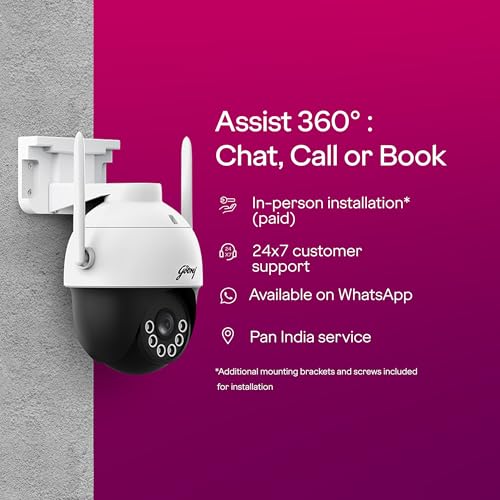 Image of Godrej 3MP Smart 4G Mini PT CCTV Camera | EVE Pro 4G Mini PT | Night Vision | 360 View | AI Human Tracking | Motion Detection | Outdoor Camera | 2-Way Talk | 256GB SD Card Support | Alexa Support