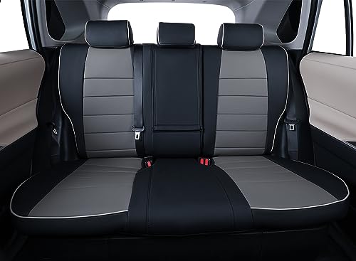 Image of EKR Rav4 Seat Covers Custom Fit for Toyota Rav4 XLE,Platinum,Limited 2013-2018 & SE 2016-2018, Leather Car Seat Cover Full Set for SUV,Faux Leather(Black /Gray)
