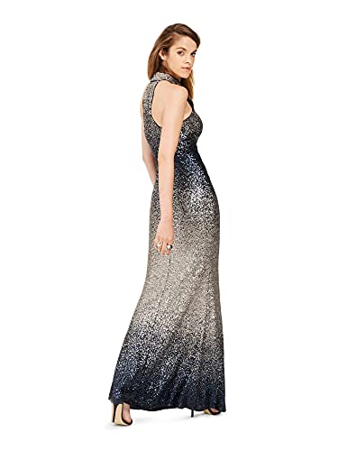 Betsy & Adam Long Dress With Ombre Sequins And Mock Neck #TOP1