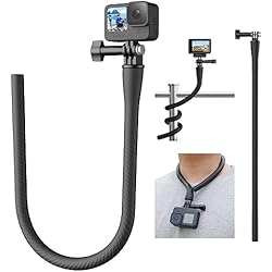 Palo Selfie Flexible TELESIN Palo de Selfie Flexible con Soporte en Forma de Cola de Mono para GoPro Hero 12/11/10/9/8/7/6/5/Max/Mini Black, dji OSMO Action, Monopodio, Accesorios para Cámaras de Acción