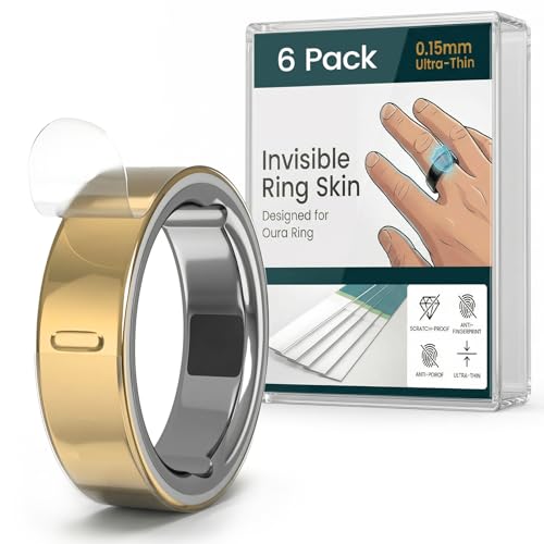 BandRain Ultra-Thin Clear Skin Protector for Oura Ring Gen 4/4 Ceramic/Gen 3, Invisible Transparent Anti-Scratch Protective Film Smart Rings Cover, 6-Pack by BandRain - Used condition - US$6.74