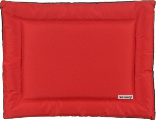 All Seasons Mat Dog Bed by Kakadu Pet, Small, 24" x 18", Fire (Red & Gray)