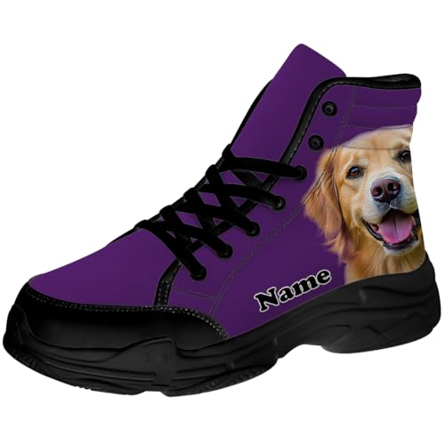 Women's Custom High Top Canvas Sneakers with Picture Text Personalized Gifts for Her Him4