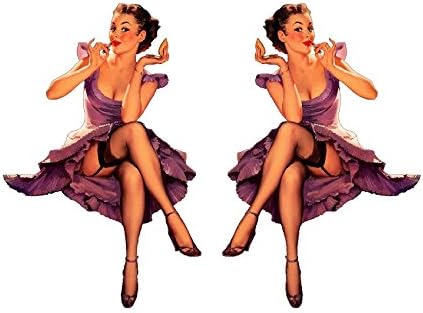 CustomDecals US Premium RC Plane Stickers Set of 2 (RC12) - Pin Up Girl RC Airplane Sticker Decal - Waterproof, Fade-Resistant, Aircraft Graphics to Elevate Flying Experience