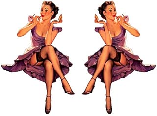 Set of 2 Remote Control (RC12) Pin Up Girl RC Airplane Sticker Decal